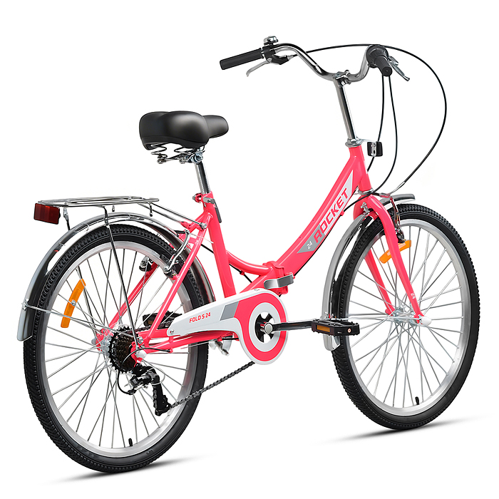 Велосипед 24" Rocket City Fold S 24, цвет розовый, размер 16"