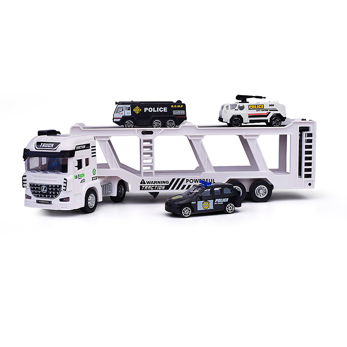 Машина 0100-26A "Автовоз-полиция" (свет, звук) в коробке