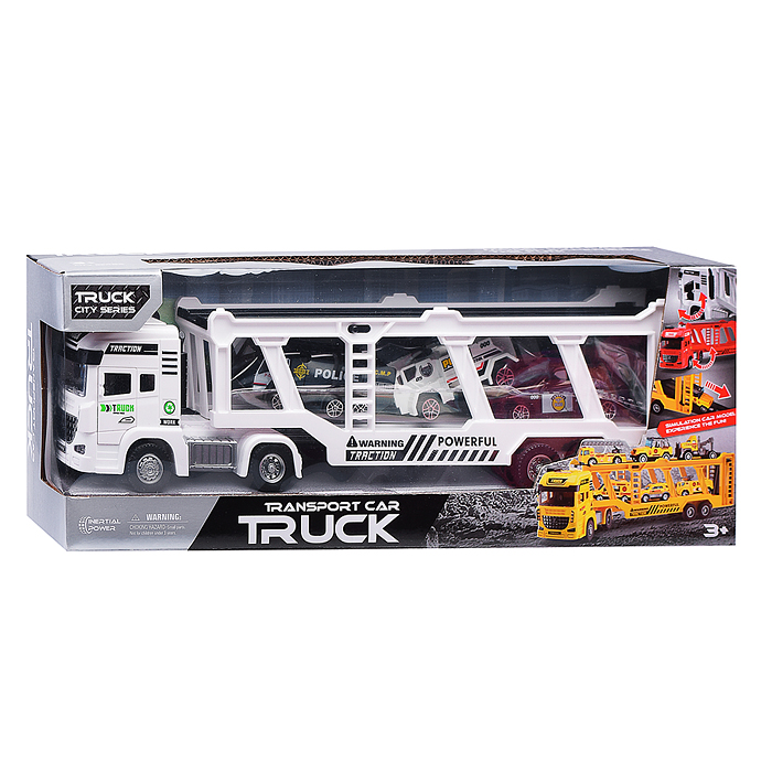 Машина 0100-26A "Автовоз-полиция" (свет, звук) в коробке