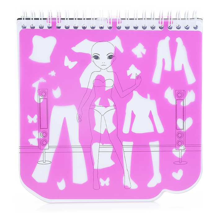 Блокнот с трафаретами и наклейками Superstyle185*185мм. 4 дизайна.В наборе:инструкция, лист с 