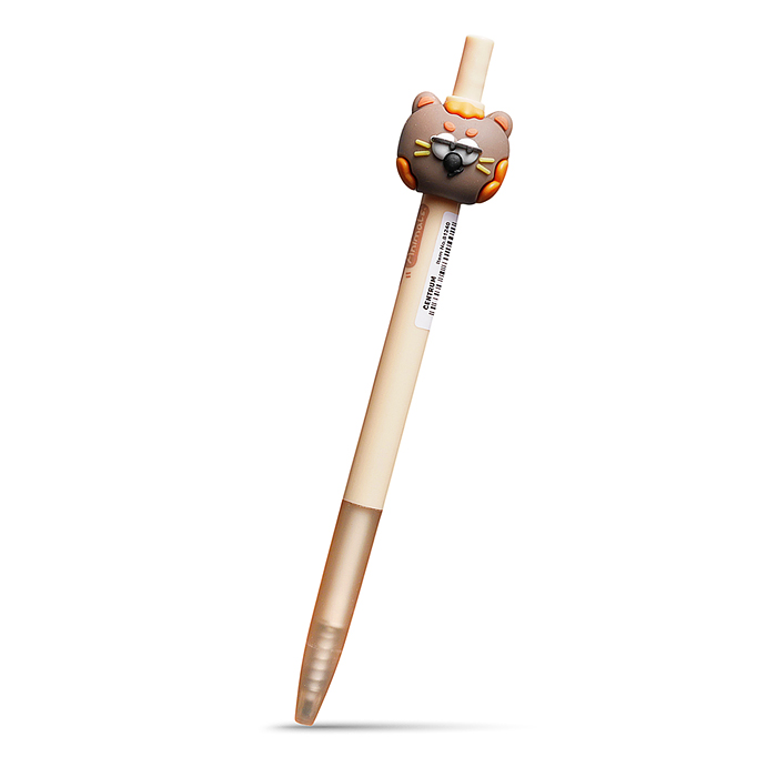 Ручка гелевая автоматическая "Странные котики" синяя, 0,5 мм, в дисплее