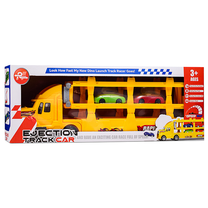 Машина F3555-81 "Автовоз" (цвет желтый) 4 машины в комплекте, в коробке