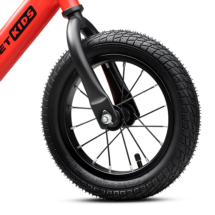 Беговел 12" Rocket R0043NEW-RD, колеса надувные, цвет красный 