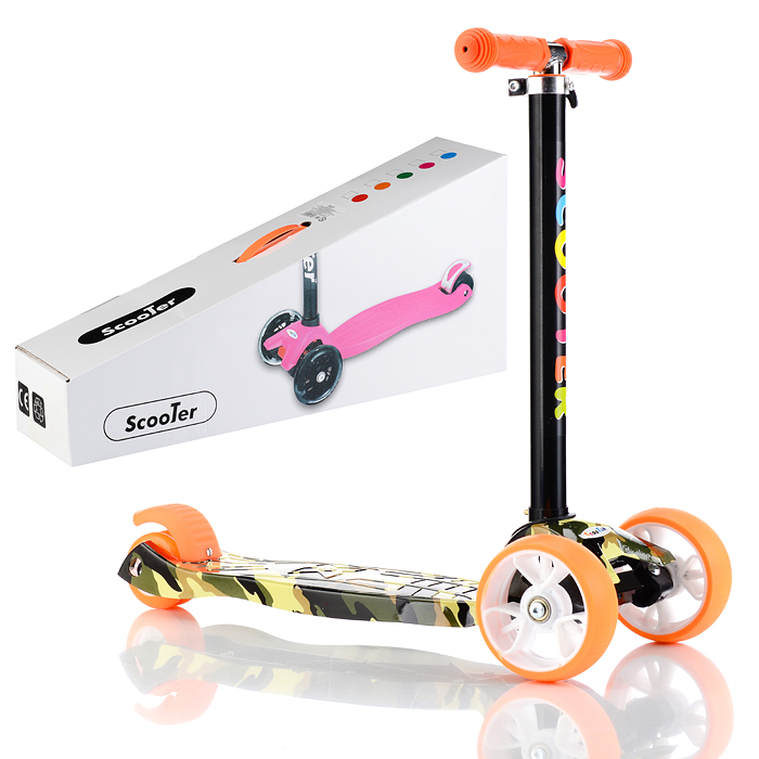 Самокат U027763Y 3-х кол., цвет микс, светящиеся колёса, PU, ABEC 7, в коробке