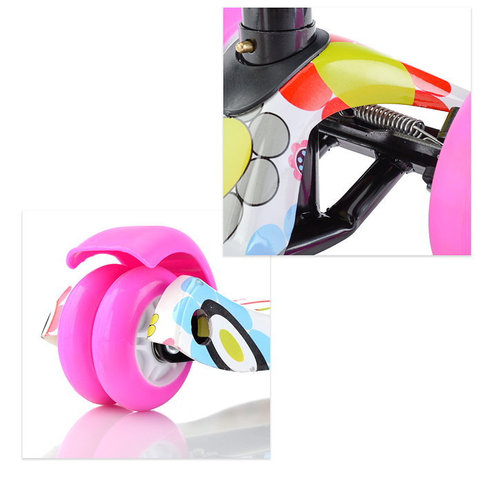 Самокат U027763Y 3-х кол., цвет микс, светящиеся колёса, PU, ABEC 7, в коробке