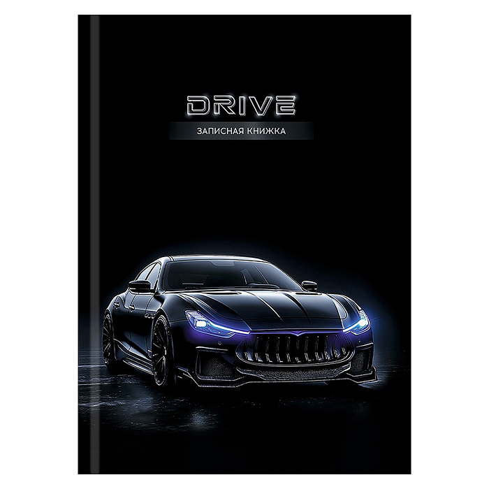 Записная книжка А7 48л. "Черный автомобиль" перепл. 7БЦ, глянц. ламинация