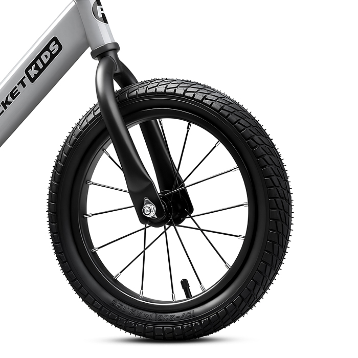 Беговел 14" Rocket R0045NEW-GR, колеса надувные, цвет серый 