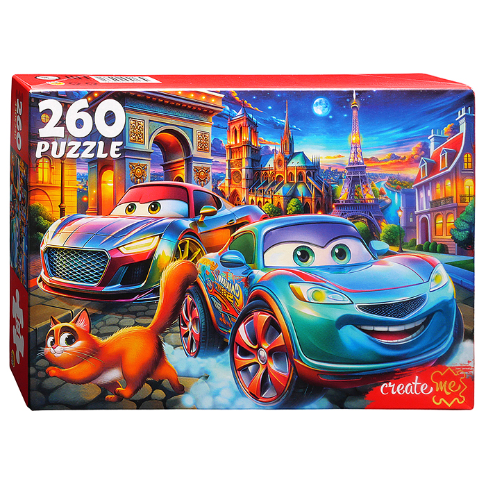 Пазлы 260 "Машинки в ночном Париже"