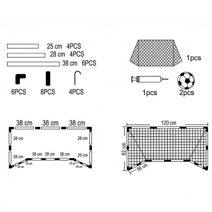 Ворота футбольные 1120-102 "Юный футболист" в коробке