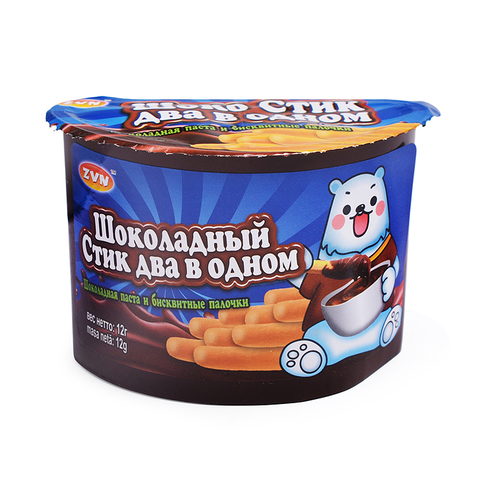 Шоко Стик два в одном: Шоколадная паста и бисквитные палочки 12г* 24шт