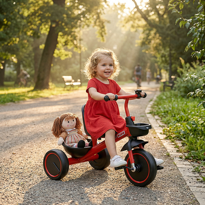 Велосипед трехколесный Rocket 2026, колеса EVA 10"/8", цвет красный