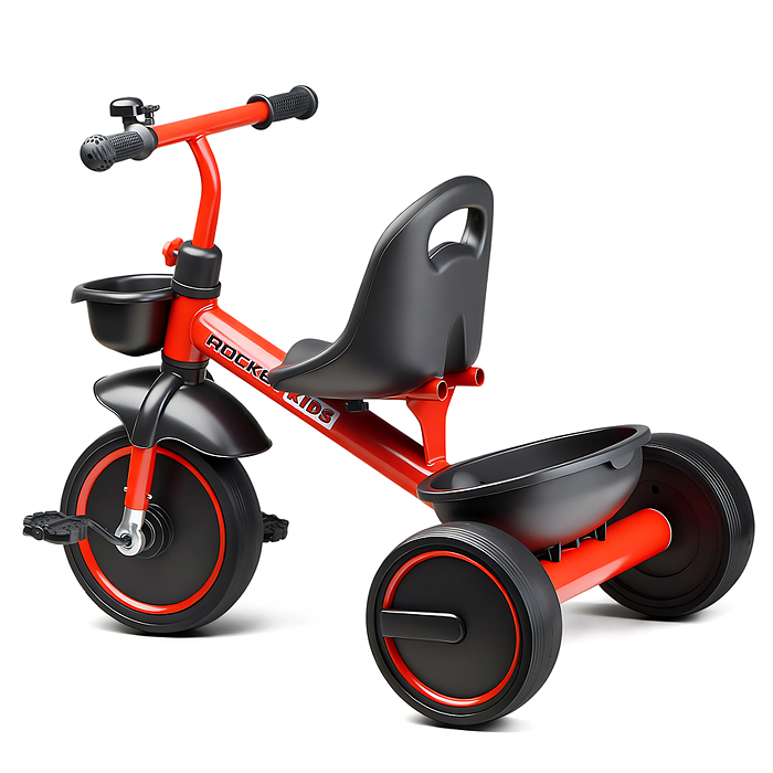 Велосипед трехколесный Rocket 2026, колеса EVA 10"/8", цвет красный