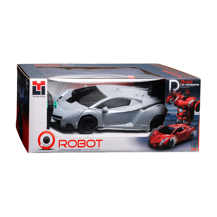 Машина 986-4A "Машина-робот" р/у, 27 MHz, со спреем, с аккум., в коробке 