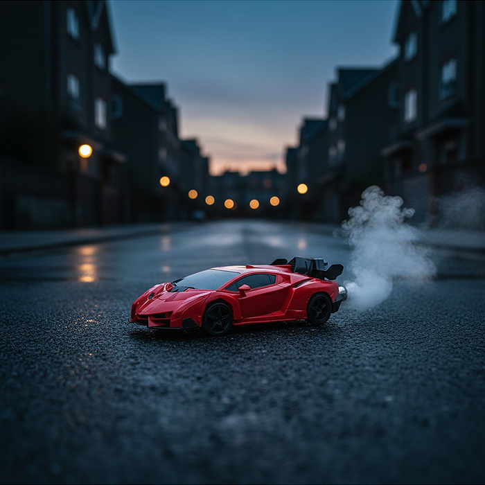 Машина 986-4A "Машина-робот" р/у, 27 MHz, со спреем, с аккум., в коробке 