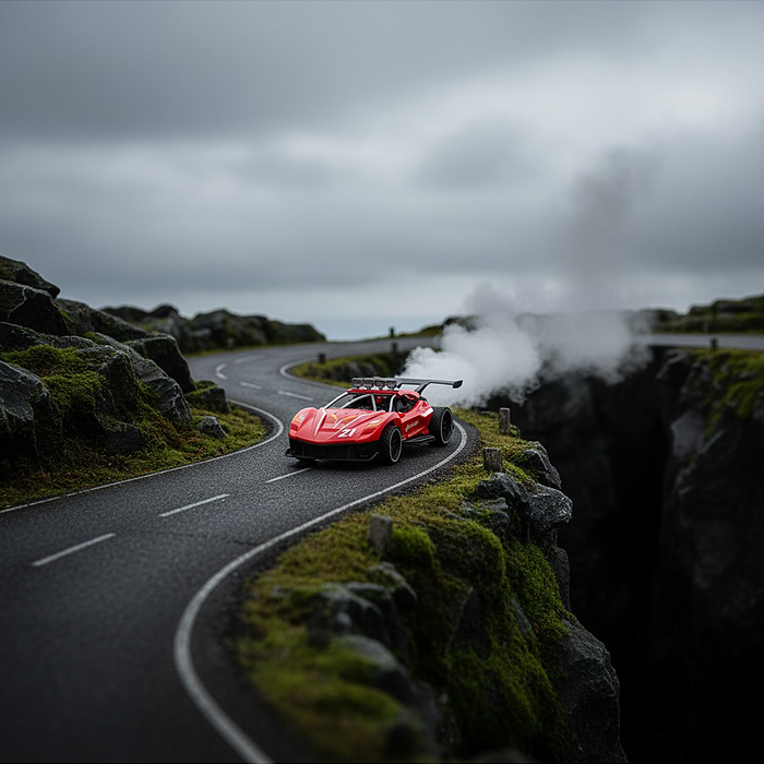 Машина 986-17 "Турбо мощь" р/у, 27 MHz, со спреем, с аккум., в коробке 