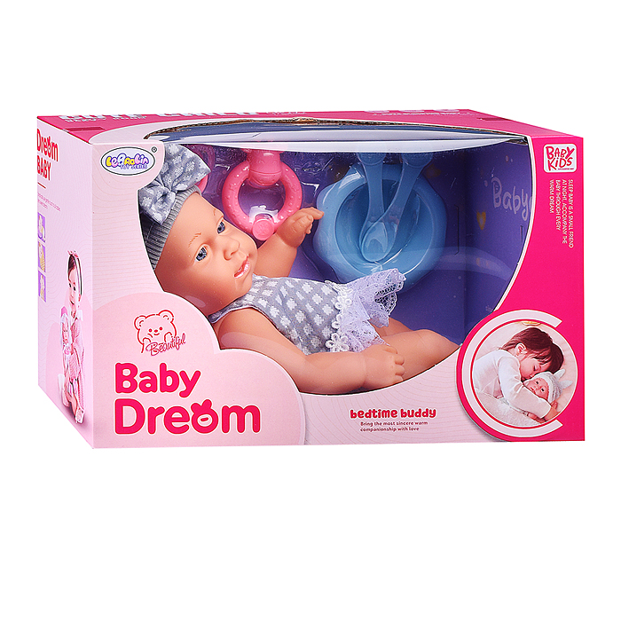 Пупс L-2411D "Ева" с аксессуарами, в коробке