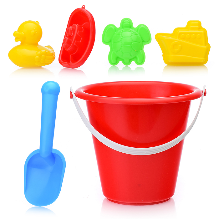 Песочный набор "Морские приключения" ( уточка, 3 формочки, совок, ведро )