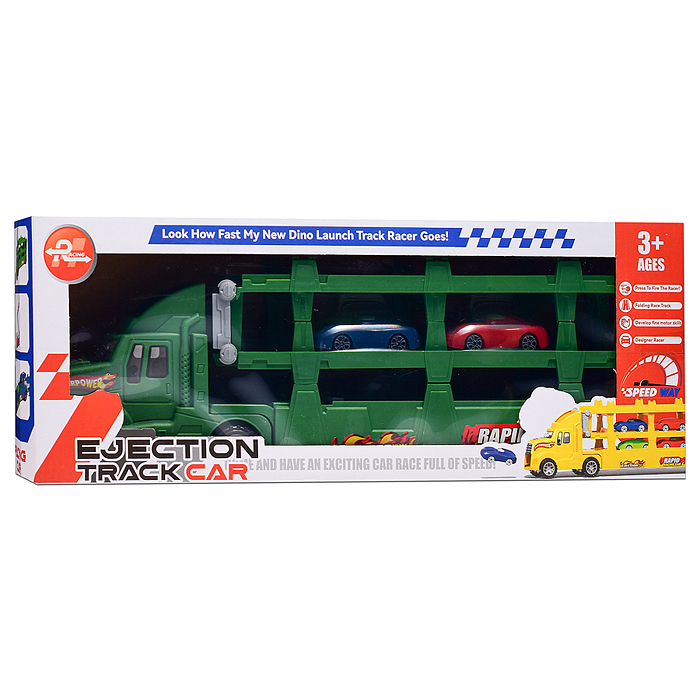 Машина F3555-83 "Автовоз" (цвет зеленый) 4 машины в комплекте, в коробке