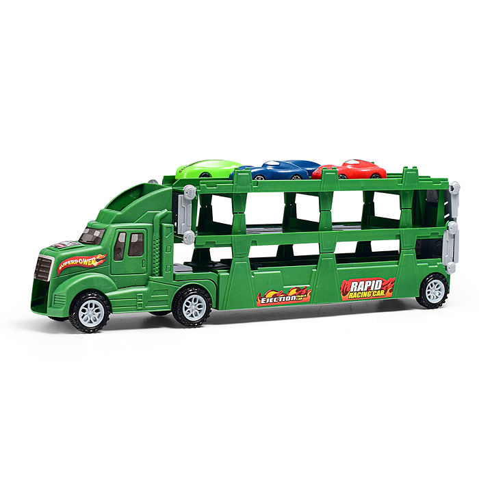 Машина F3555-83 "Автовоз" (цвет зеленый) 4 машины в комплекте, в коробке