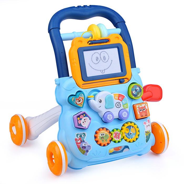 Игровой центр-Каталка HE0810 "Веселый слоник" (цвет голубой) в коробке