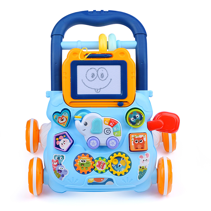 Игровой центр-Каталка HE0810 "Веселый слоник" (цвет голубой) в коробке