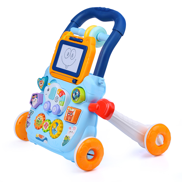 Игровой центр-Каталка HE0810 "Веселый слоник" (цвет голубой) в коробке