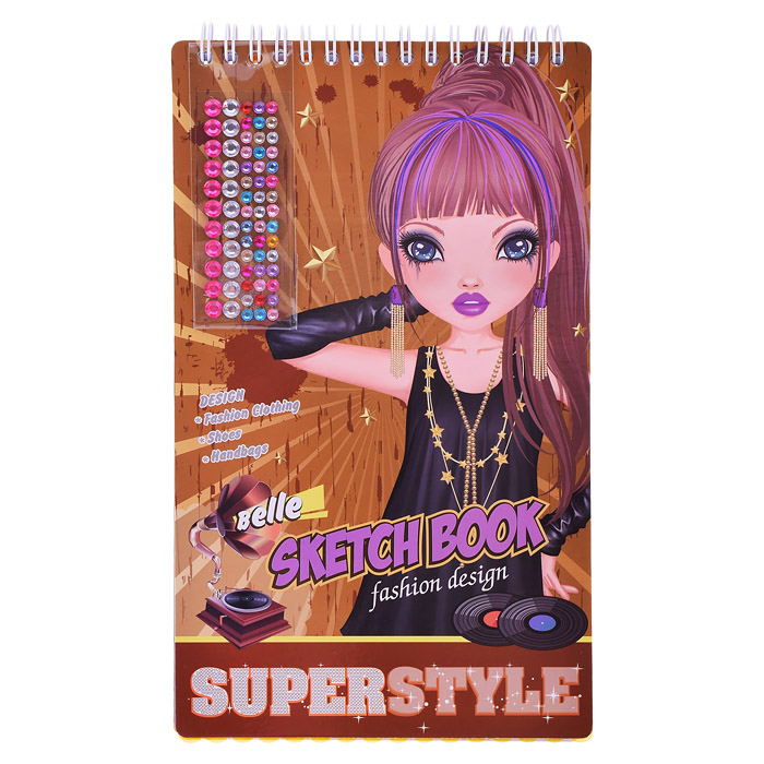 Блокнот с трафаретами и наклейками "Superstyle" 140*240мм. 