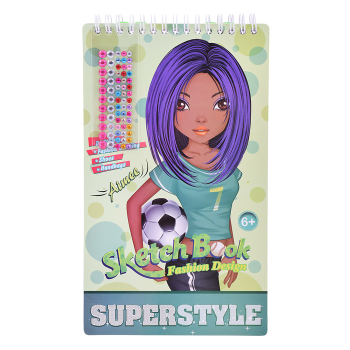 Блокнот с трафаретами и наклейками "Superstyle" 140*240мм. 