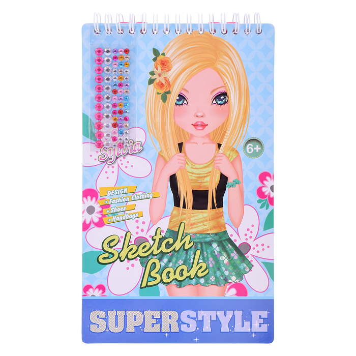 Блокнот с трафаретами и наклейками "Superstyle" 140*240мм. 