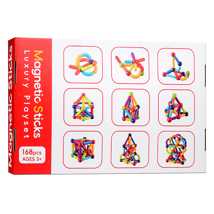 Конструктор 7489 "Хитрые сцепки" (магнитный, 168 дет.) в коробке