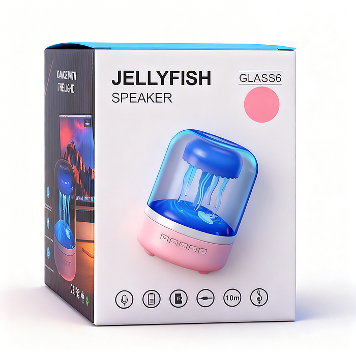 Светильник-колонка GLASS-6 "Танцующая медуза" в коробке