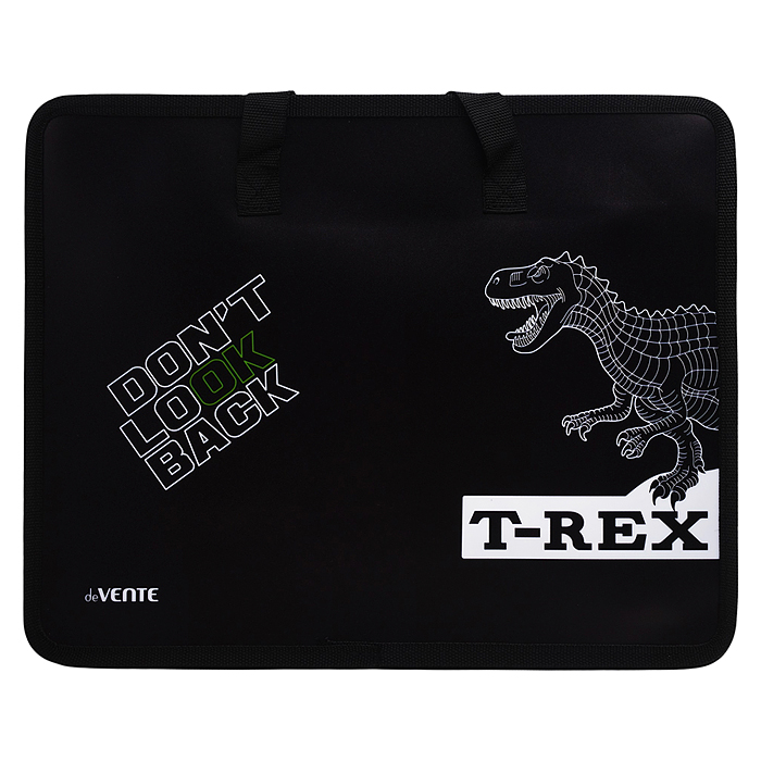 Папка для тетрадей, ИЗО и технологии "T-Rex" A4 (33,5x26x10 см) с текстильным расширением 1