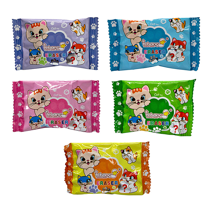 Ластик "Кошачьи лапки" микс, в индивидуальной упаковке