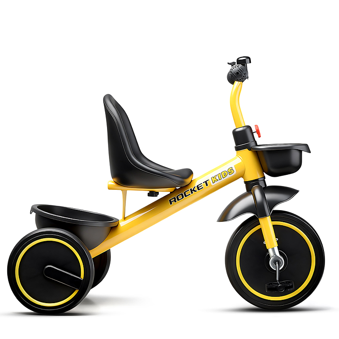 Велосипед трехколесный Rocket 2026, колеса EVA 10"/8", цвет желтый