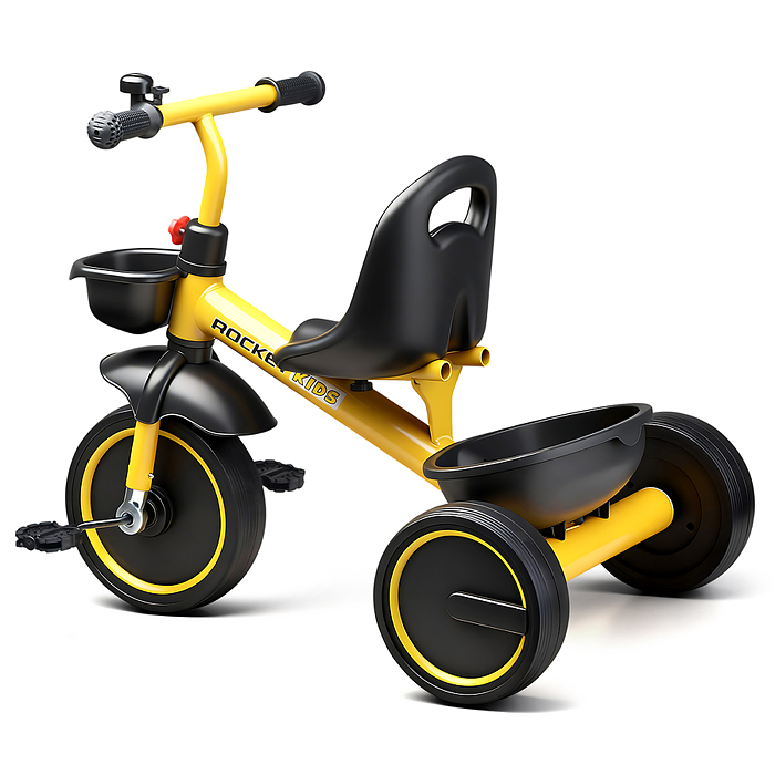 Велосипед трехколесный Rocket 2026, колеса EVA 10"/8", цвет желтый