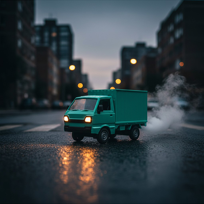 Машина 986-21 "Фургон" р/у, 27 MHz, со спреем, с аккум., в коробке