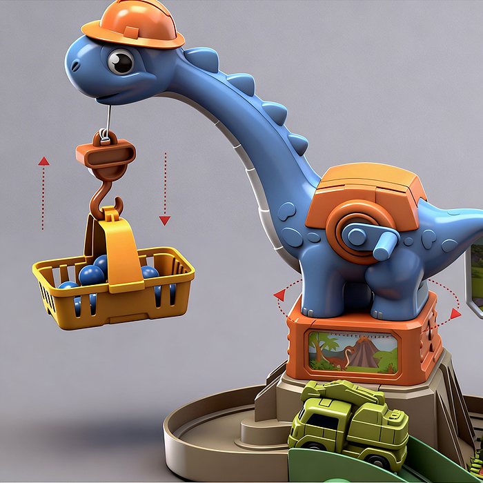 Трек  ZX-011A "Дино парк" (свет, звук, 4 машины металл) в коробке