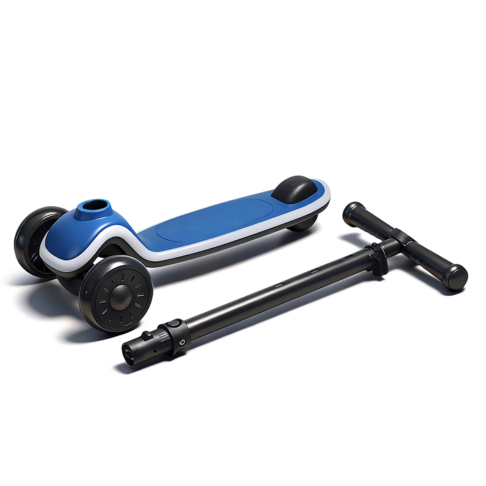 Самокат 3-х колесный ROCKET,колеса PU со светом, R0187 цвет синий