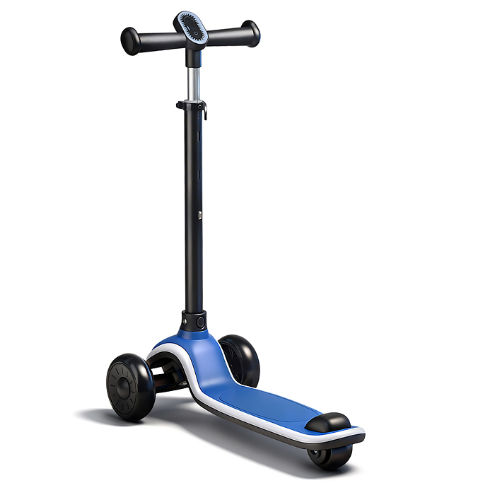 Самокат 3-х колесный ROCKET,колеса PU со светом, R0187 цвет синий