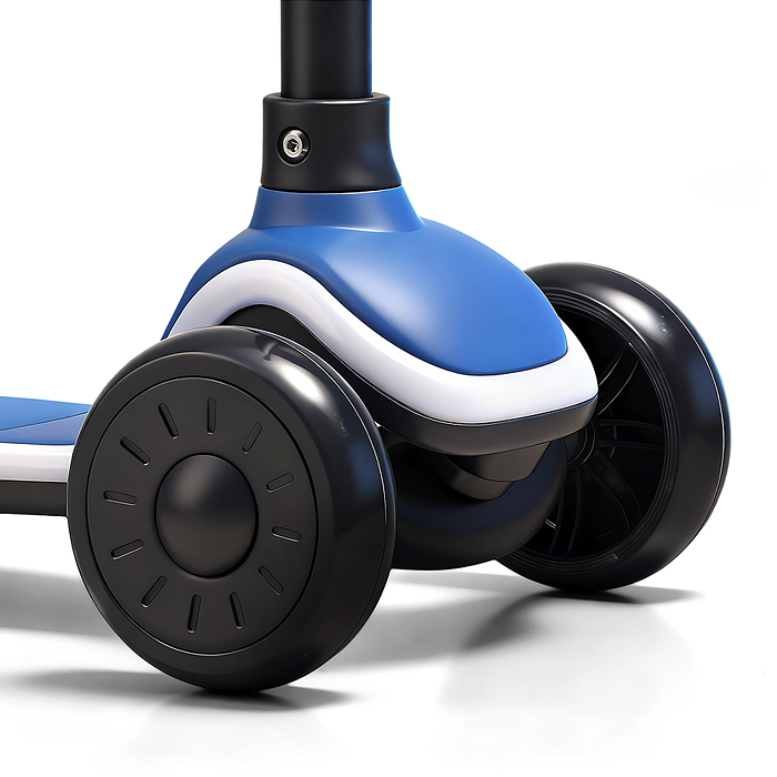 Самокат 3-х колесный ROCKET,колеса PU со светом, R0187 цвет синий