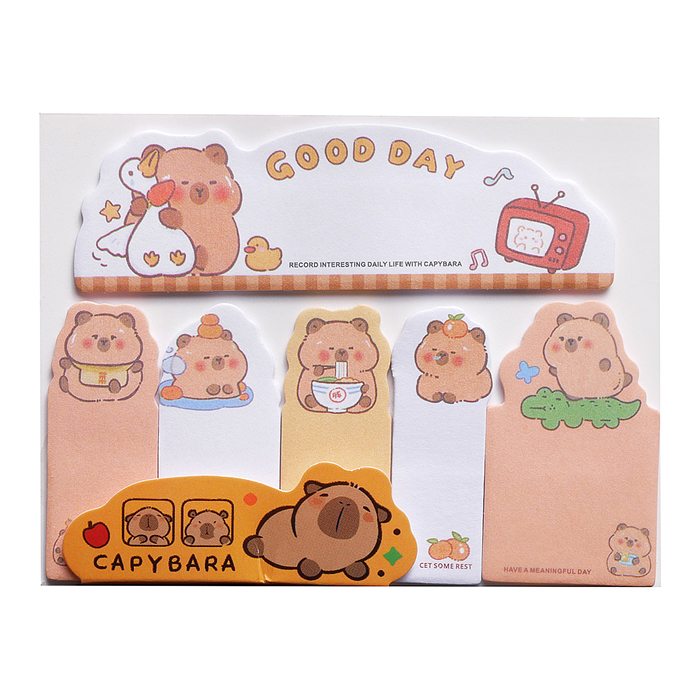 Стикеры "Капибара" набор 6 видов по 15 л. 105х80 мм