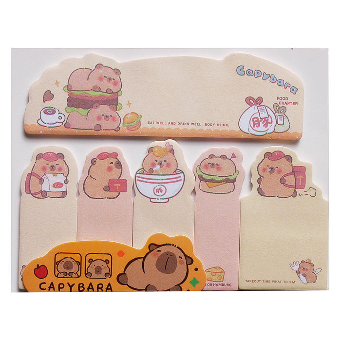Стикеры "Капибара" набор 6 видов по 15 л. 105х80 мм