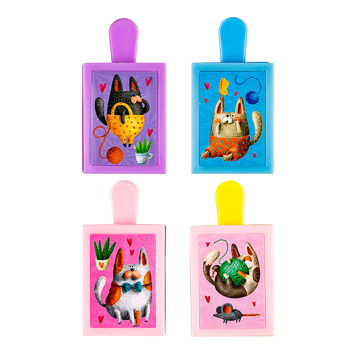 Ластик из синтетического каучука "Животные волшебной коробке" 38x14x72мм, дисплей бокс