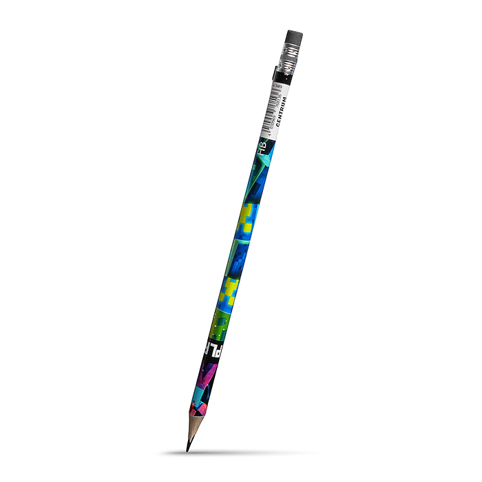 Карандаш чернографитный трехгранный деревянный заточенный с ластиком "My game"