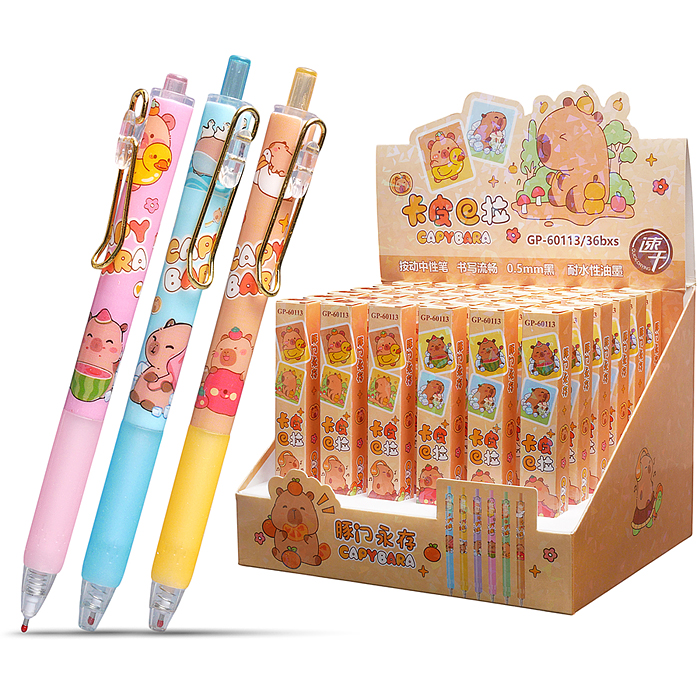 Ручка гелевая автоматическая "Капибара" 0,5 мм, цвет чернил синий, микс 6 ароматов 