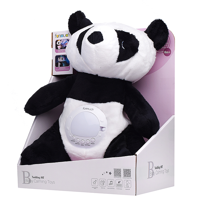 Медведь FM666-77 "Плюшевая панда" свет, звук, в коробке