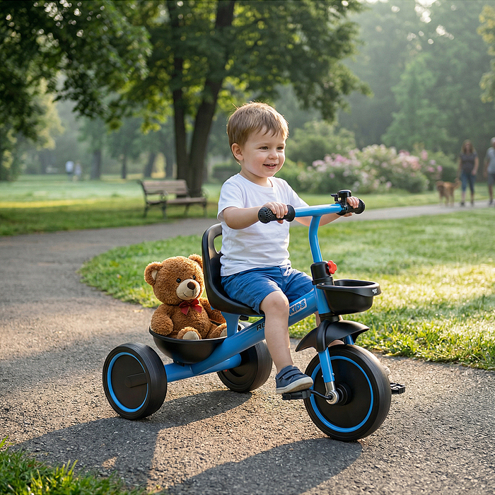 Велосипед трехколесный Rocket 2026, колеса EVA 10"/8", цвет синий