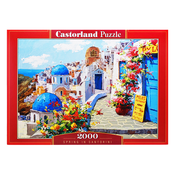 Пазлы 2000 "Весна в Санторини"
