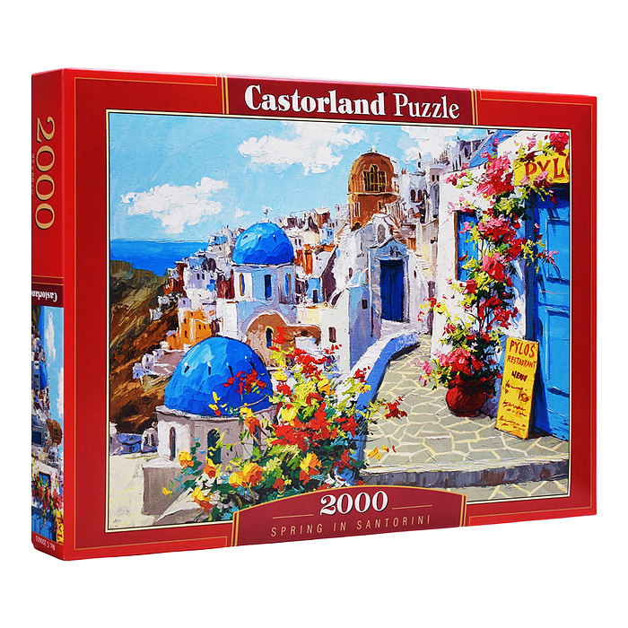 Пазлы 2000 "Весна в Санторини"