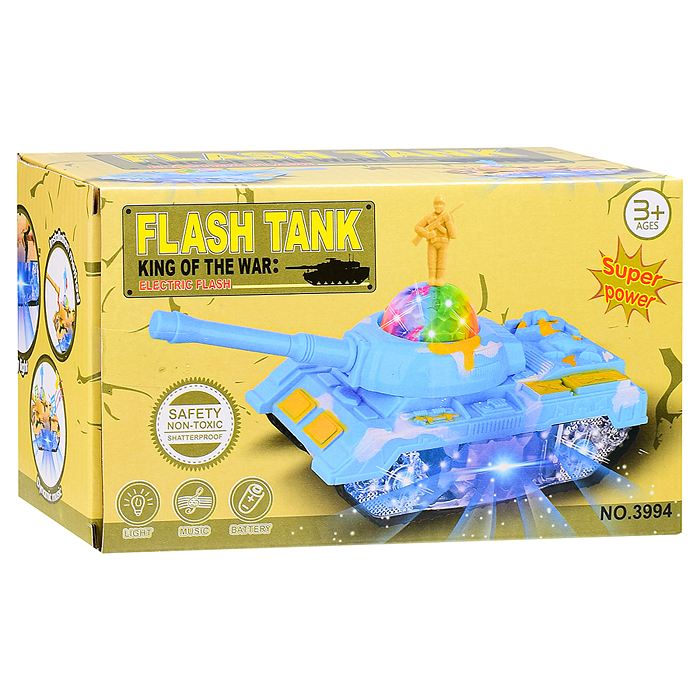 Танк 3994 "Светящийся боец" свет, музыка, в коробке